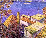 Seldon Connor Gile Tiburon Housetops oil